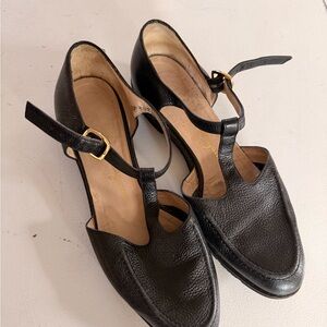 Salvatore Ferragamo Black Leather Flats